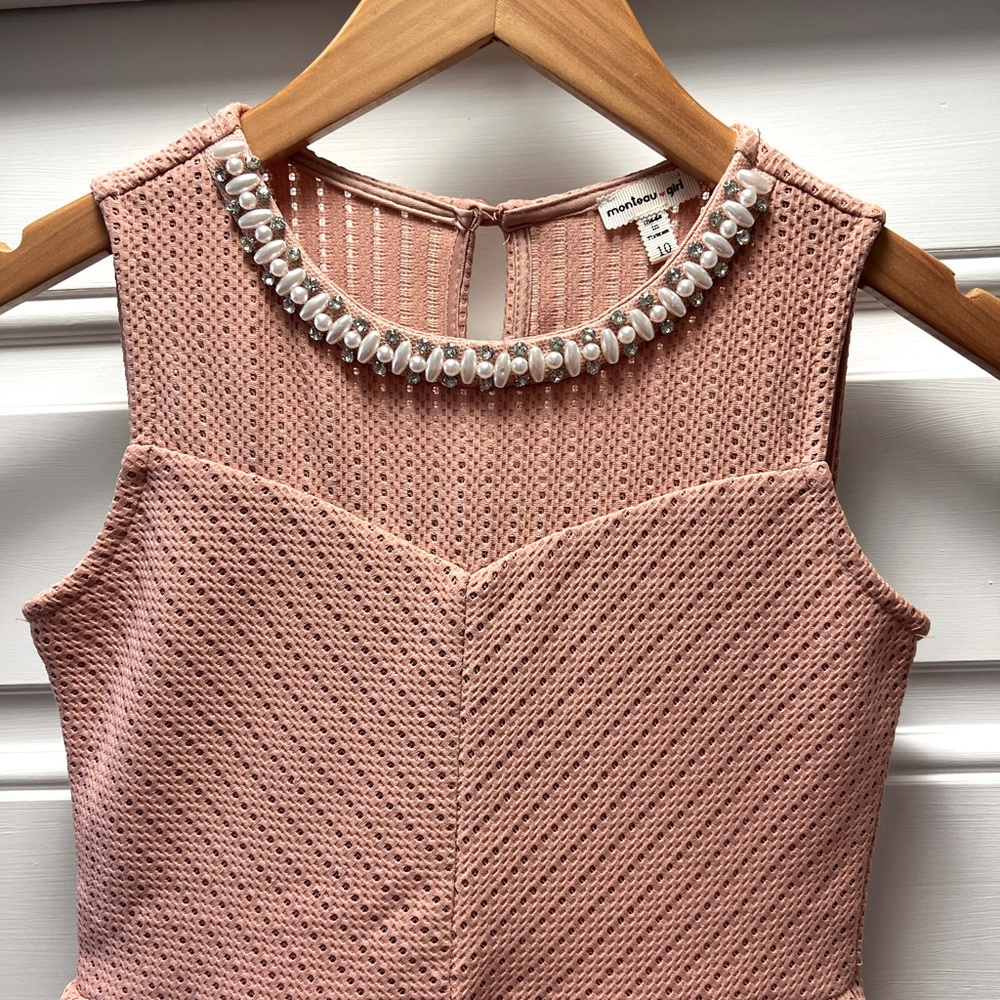 Monteau Girl 10 sleeveless pink dress - Picture 2 of 6